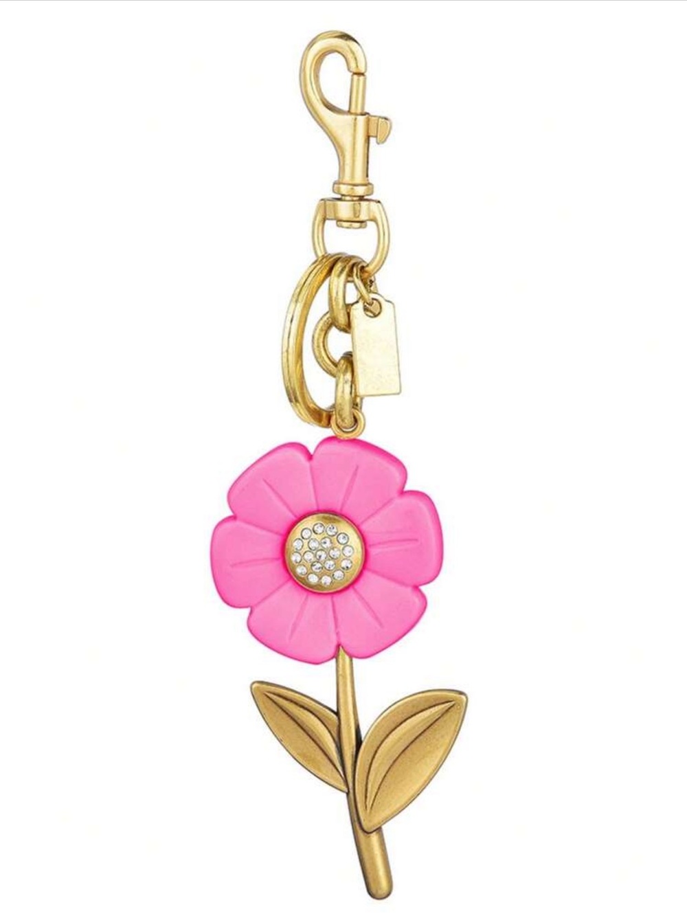 Elegant Enamel Floral Pink Keychain/Bag Charm/Accessory